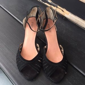 Seychelles Vintage Ankle Strap Suede Heels